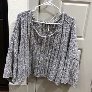 Free People boxy off-shoulder textured sweater